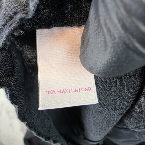 Victoria's Secret Pants Womens 8 Black Linen Drawstring Wide Leg Beach Lounge - Picture 10 of 12